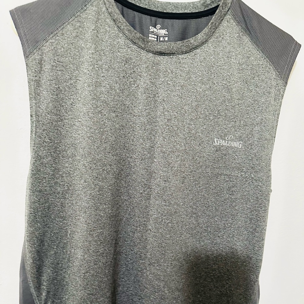 Spalding sleeveless sport shirts 100% Polyester size M color gray